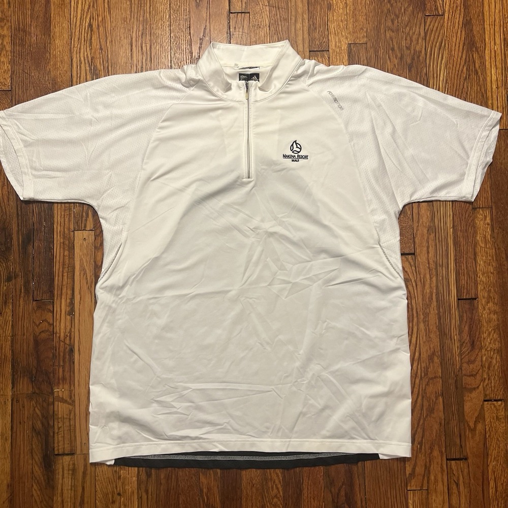 Adidas Climacool McKenna Resort Maui Golf Shirt Size XL White Polyester EUC